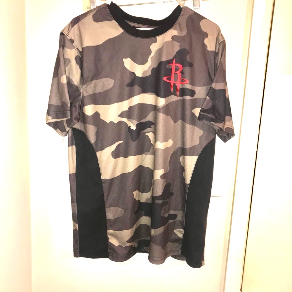Houston Rockets NBA camo jersey shirt size L Preowned.